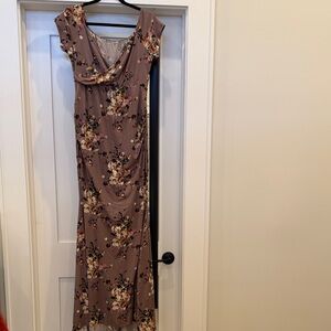 Floral Mauve Maternity Dress